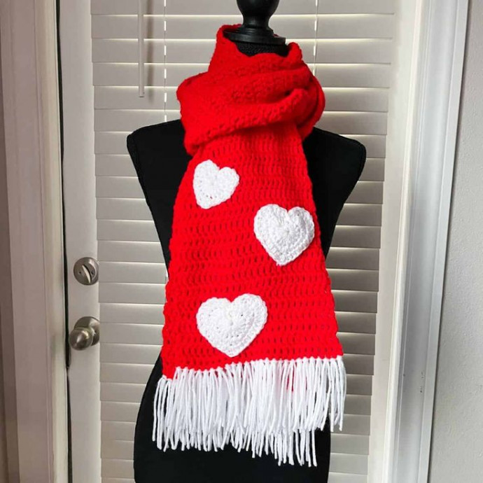 Crochet Heart Scarf