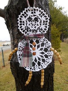 Crochet Doily Snowman