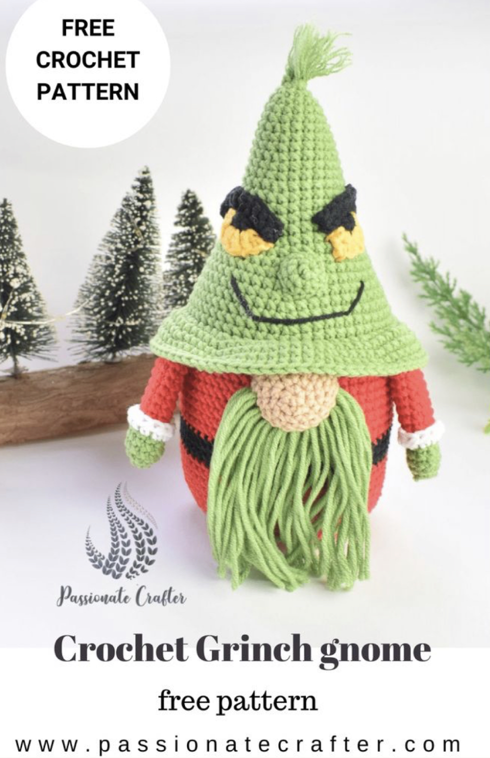 Crochet Grinch Gnome (Free Pattern) FREE CROCHET PATTERN — Craftorator