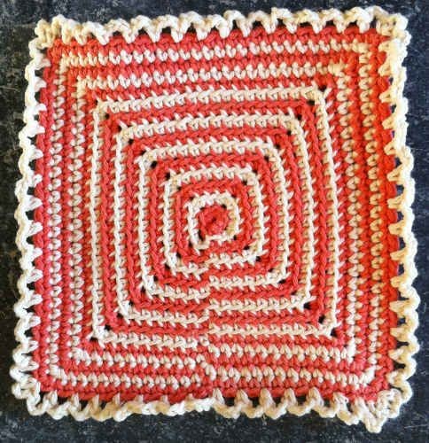Crochet Peachy Path Dishcloth