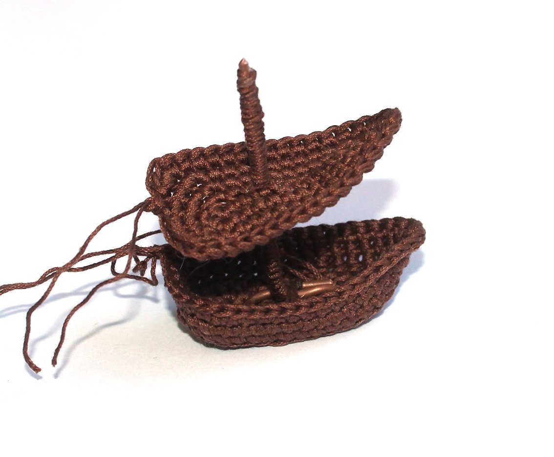 Crochet Bookmark Ship