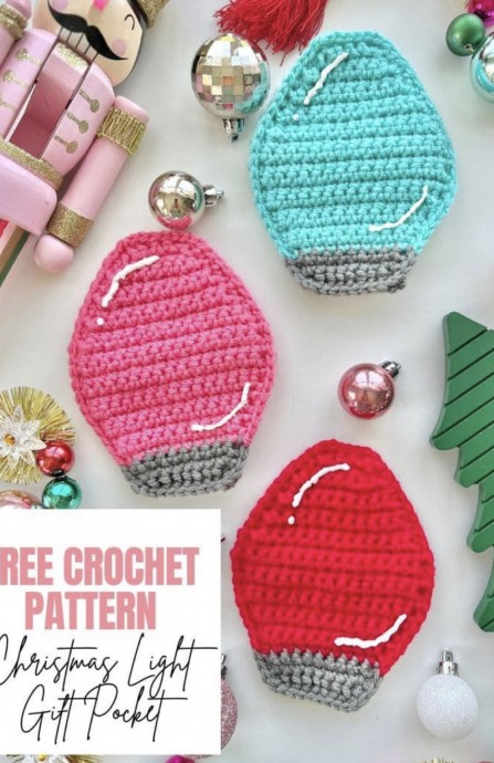 Crochet Christmas Light Gift Holder (Free Pattern)