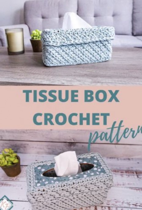 Ripples Crochet Tissue Box Cover Free Pattern